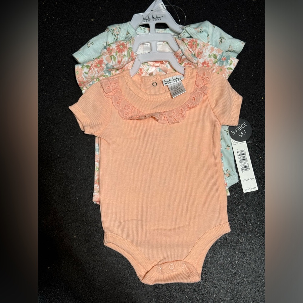 NWT 3 piece Onesie set- Nicole miller 6-9mo